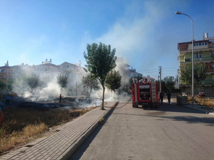 Karaman'da ot yangını